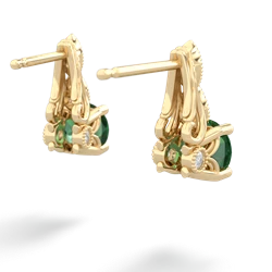 Lab Emerald Antique Elegance 14K Yellow Gold earrings E3100