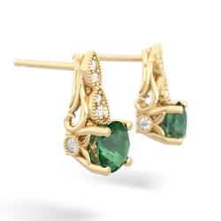 Lab Emerald Antique Elegance 14K Yellow Gold earrings E3100