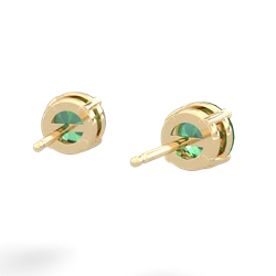 Lab Emerald 6Mm Round Stud 14K Yellow Gold earrings E1786