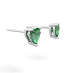 Lab Emerald 5Mm Heart Stud 14K White Gold earrings E1861