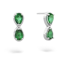 Lab Emerald Infinity 14K White Gold earrings E5050