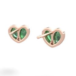 Lab Emerald 'Our Heart' 14K Rose Gold earrings E5072