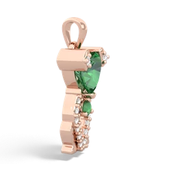 Lab Emerald Puppy Love 14K Rose Gold pendant P5800