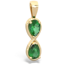 Lab Emerald Infinity 14K Yellow Gold pendant P5050