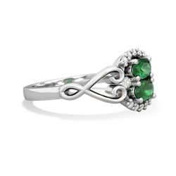 Lab Emerald Love Nest 14K White Gold ring R5860