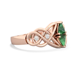 Lab Emerald Keepsake Celtic Knot 14K Rose Gold ring R5300