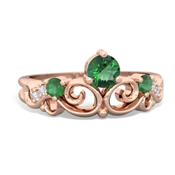 Lab Emerald Crown Keepsake 14K Rose Gold ring R5740