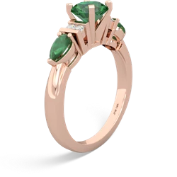 Lab Emerald 6Mm Round Eternal Embrace Engagement 14K Rose Gold ring R2005