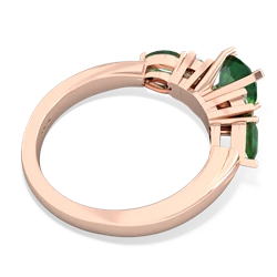 Lab Emerald 6Mm Round Eternal Embrace Engagement 14K Rose Gold ring R2005