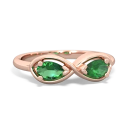 Lab Emerald Infinity 14K Rose Gold ring R5050