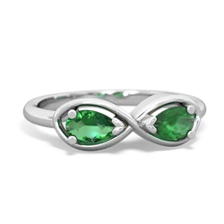 Lab Emerald Infinity 14K White Gold ring R5050