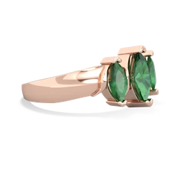 Lab Emerald Three Peeks 14K Rose Gold ring R2433