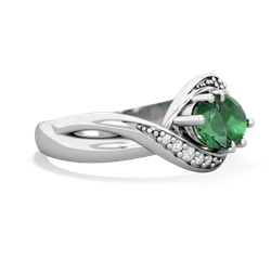 Lab Emerald Summer Winds 14K White Gold ring R5342