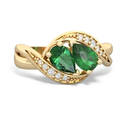 Lab Emerald Summer Winds 14K Yellow Gold ring R5342