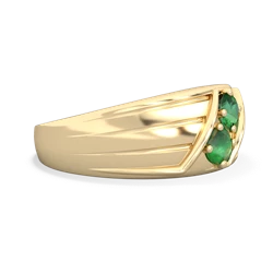 Lab Emerald Men's Streamline 14K Yellow Gold ring R0460