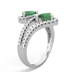 Lab Emerald Diamond Dazzler 14K White Gold ring R3000