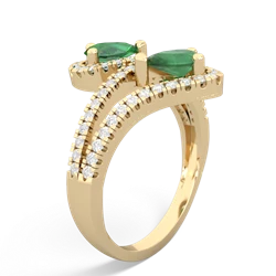 Lab Emerald Diamond Dazzler 14K Yellow Gold ring R3000