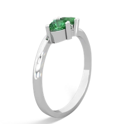 Lab Emerald Sweethearts 14K White Gold ring R5260