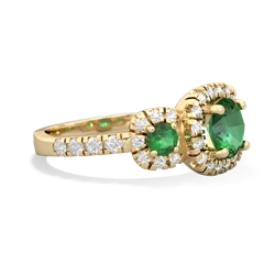 Lab Emerald Regal Halo 14K Yellow Gold ring R5350