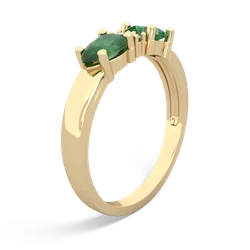 Lab Emerald Pear Bowtie 14K Yellow Gold ring R0865