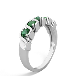 Lab Emerald Anniversary Band 14K White Gold ring R2089