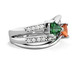 Lab Emerald Bowtie 14K White Gold ring R2360