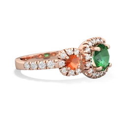 Lab Emerald Regal Halo 14K Rose Gold ring R5350