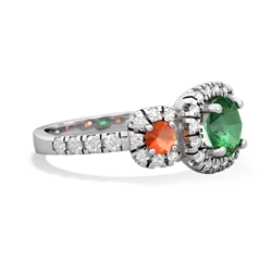 Lab Emerald Regal Halo 14K White Gold ring R5350