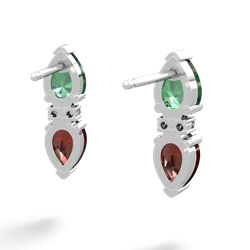 Lab Emerald Bowtie Drop 14K White Gold earrings E0865