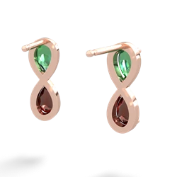 Lab Emerald Infinity 14K Rose Gold earrings E5050