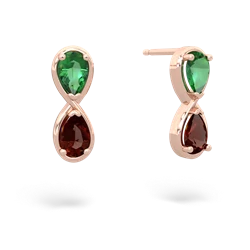 Lab Emerald Infinity 14K Rose Gold earrings E5050