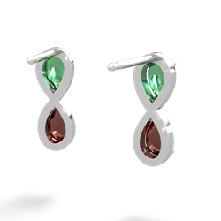 Lab Emerald Infinity 14K White Gold earrings E5050