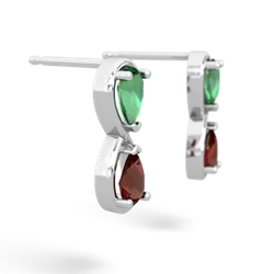 Lab Emerald Infinity 14K White Gold earrings E5050