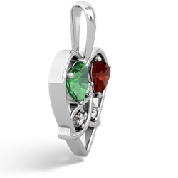 Lab Emerald Celtic Trinity Heart 14K White Gold pendant P5331