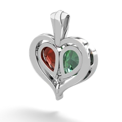 Lab Emerald Two Become One 14K White Gold pendant P5330