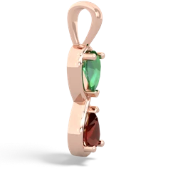 Lab Emerald Infinity 14K Rose Gold pendant P5050