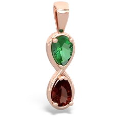 Lab Emerald Infinity 14K Rose Gold pendant P5050