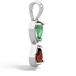 Lab Emerald Infinity 14K White Gold pendant P5050