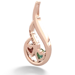 Lab Emerald Keepsake Curves 14K Rose Gold pendant P5450