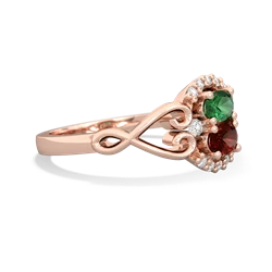 Lab Emerald Love Nest 14K Rose Gold ring R5860