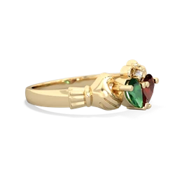 Lab Emerald 'Our Heart' Claddagh 14K Yellow Gold ring R2388