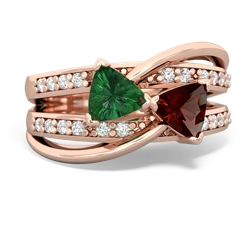 Lab Emerald Bowtie 14K Rose Gold ring R2360