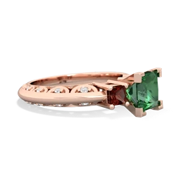 Lab Emerald Eternal Embrace Engagement 14K Rose Gold ring C2001