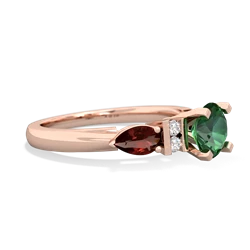 Lab Emerald 6Mm Round Eternal Embrace Engagement 14K Rose Gold ring R2005