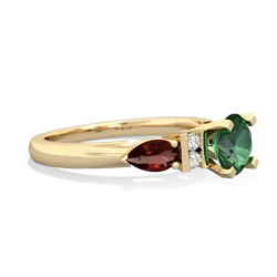 Lab Emerald 6Mm Round Eternal Embrace Engagement 14K Yellow Gold ring R2005