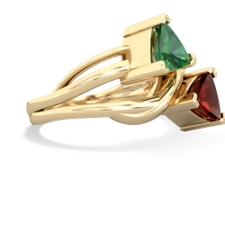 Lab Emerald Split Band Swirl 14K Yellow Gold ring R2341