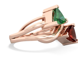 Lab Emerald Split Band Swirl 14K Rose Gold ring R2341