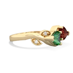 Lab Emerald Floral Elegance 14K Yellow Gold ring R5790