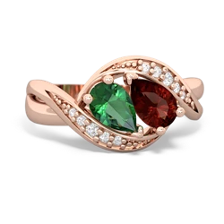 Lab Emerald Summer Winds 14K Rose Gold ring R5342