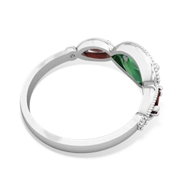 Lab Emerald Milgrain Marquise 14K White Gold ring R5700